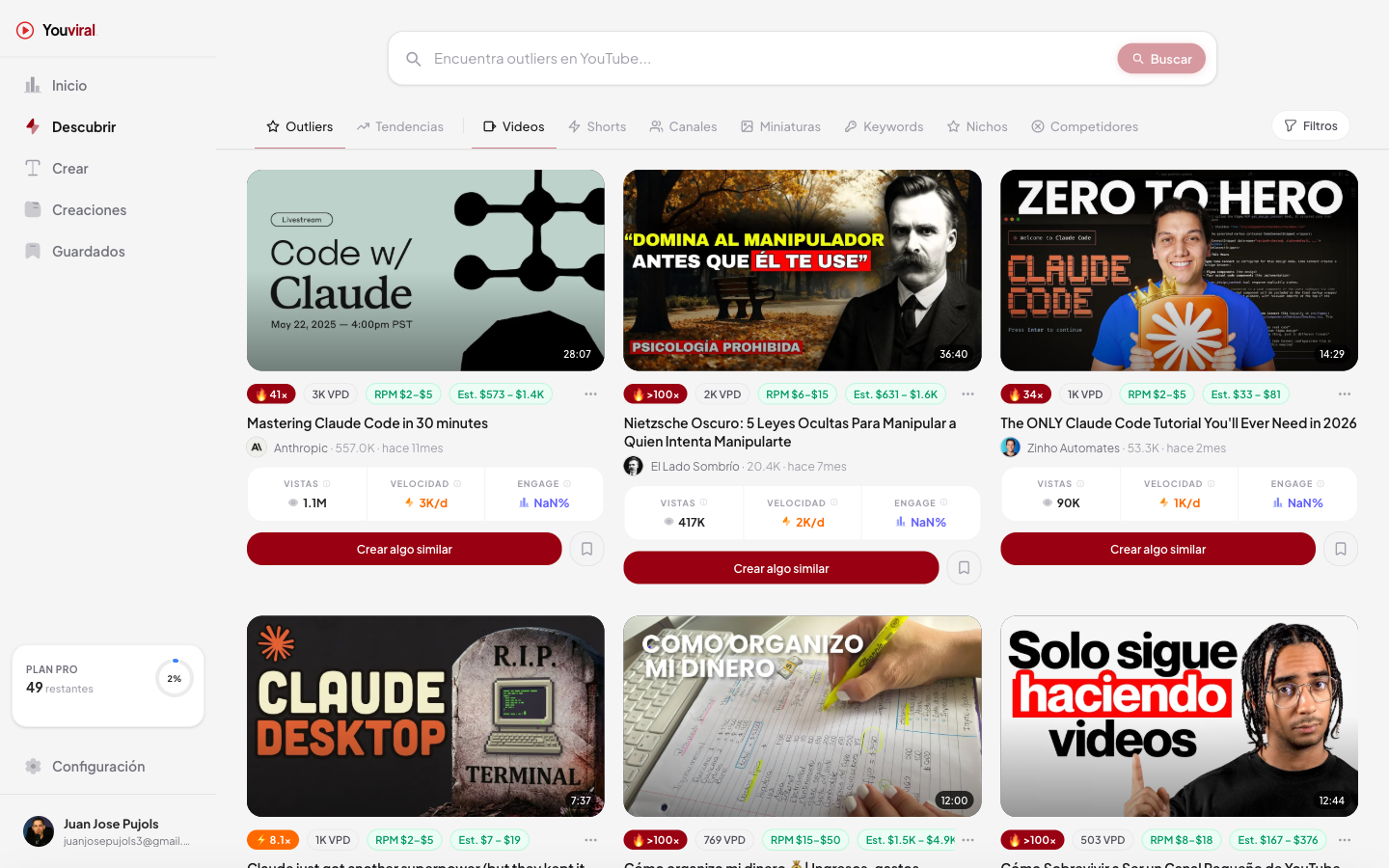 Youviral — Descubre videos virales en tu nicho